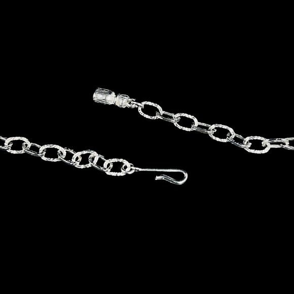 Vintage Silver Tone Textured Link Choker Necklace (5306) - Picture 7 of 7
